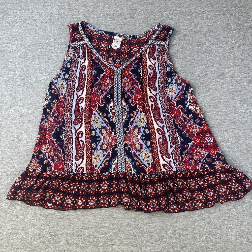 Bila Shirt Sz Small Womens‎ Bohemian Multi Color Tank Top Tunic